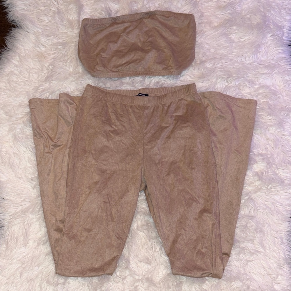 Fashion Nova Tan Two-Piece Outfit